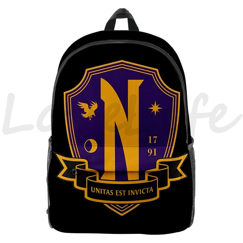Wednesday Addams Family School Backpack (17")