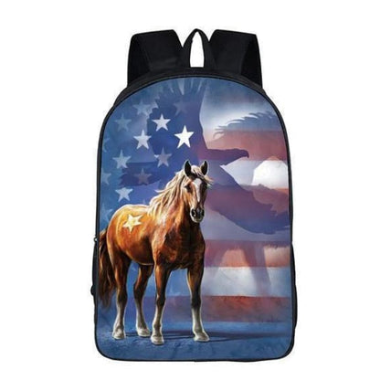 Red, White and Blue Horse Backpack