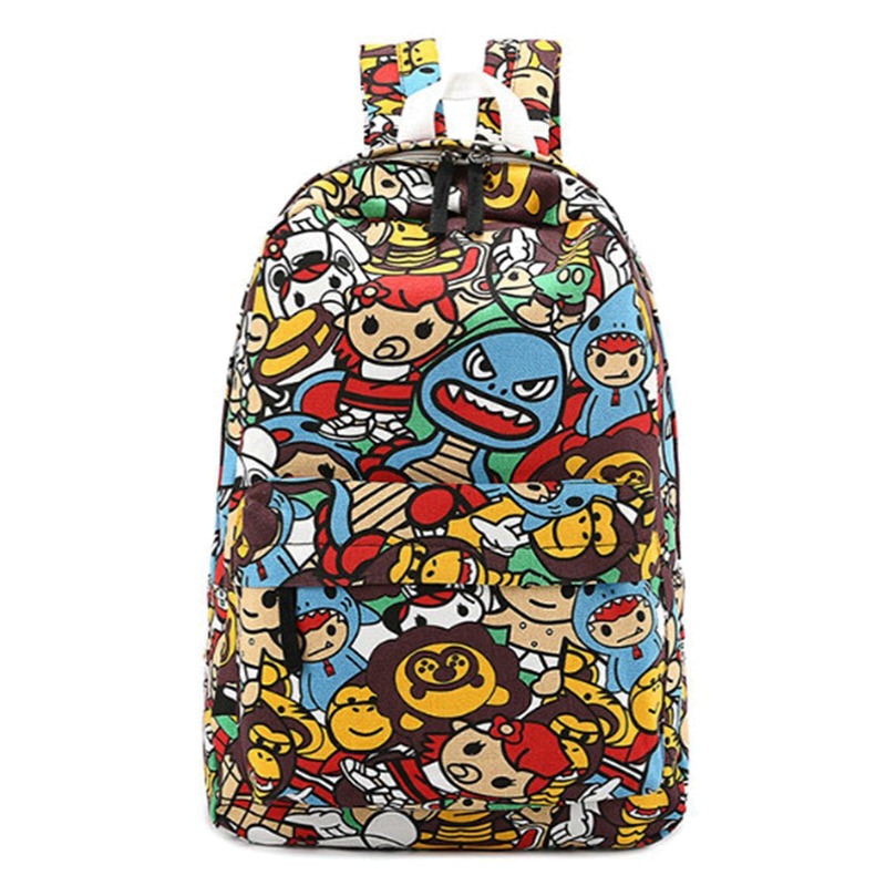 Colorful Anime Cartoon Print Backpack