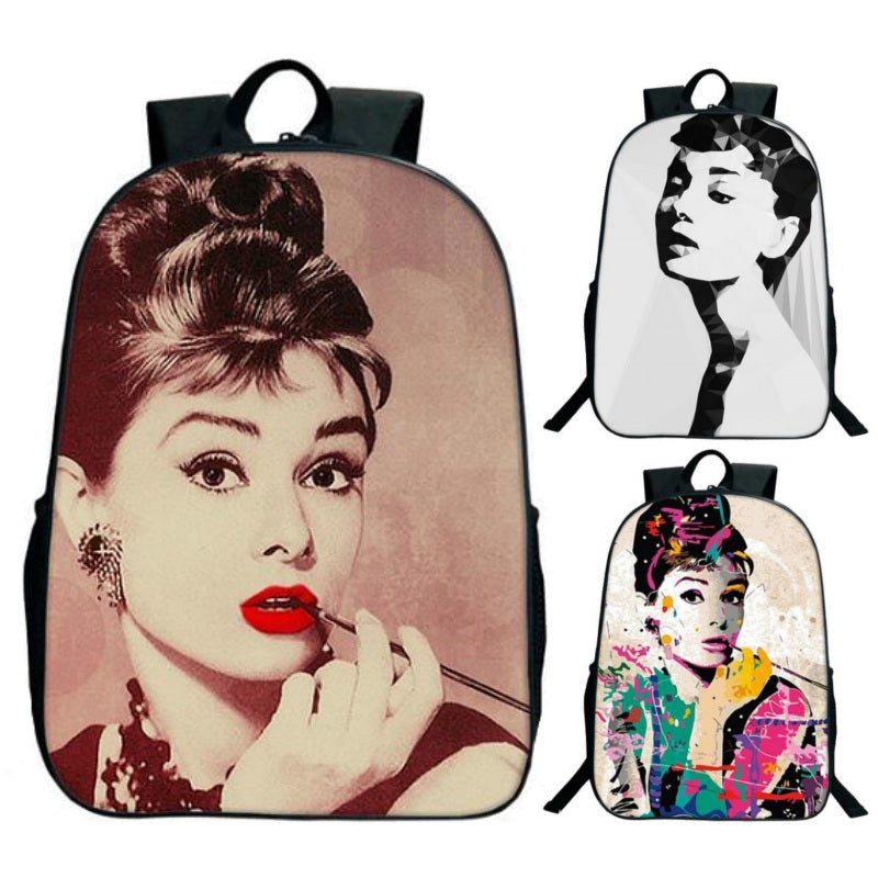 Stylish Audrey Hepburn Print Backpack