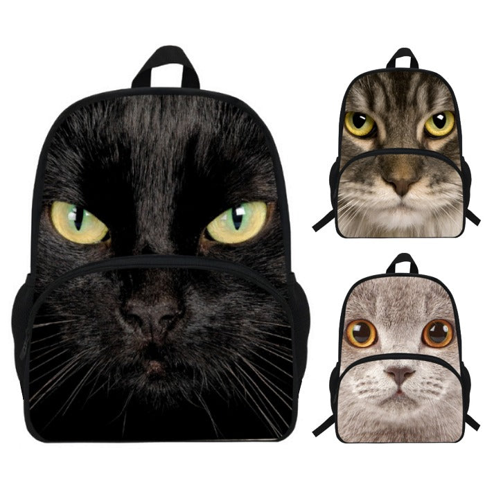 Photographic Cat Print Backpack