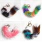 Multi-Colored Faux Raccoon Tail Keychain / Bag Charm 
