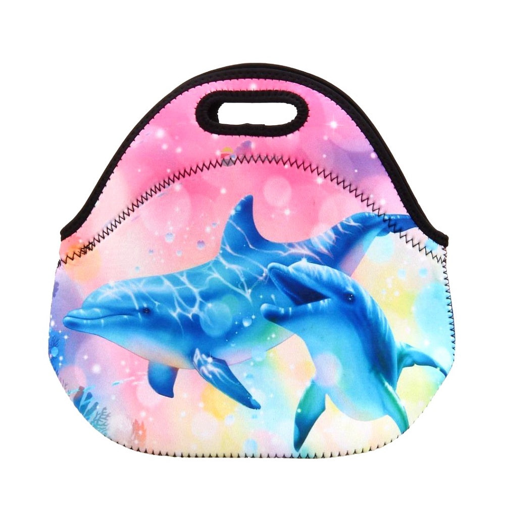Colorful Insulated Neoprene Dolphin Lunch Bag