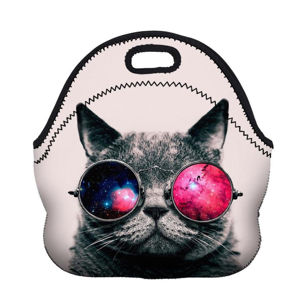 Insulated Neoprene Cool Cat Lunch Bag