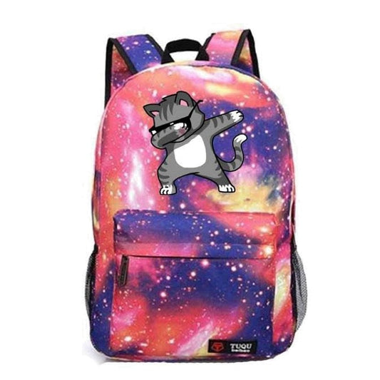 Outer Space Dabbing Cat Backpack