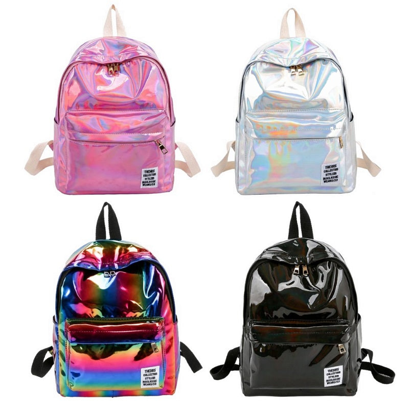 Mini Glossy Holographic Backpack (13&quot;) 