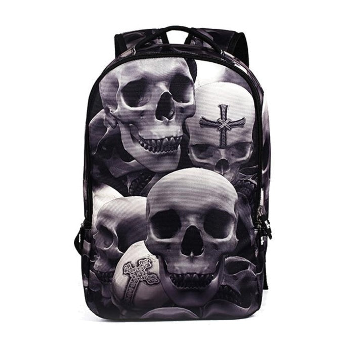 Gray Gothic Skull Backpack