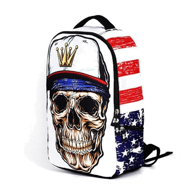 Wrap-Around Hip-Hop / Skater Skull Backpack