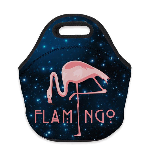 Insulated Neoprene Star Flamingo Lunch Bag