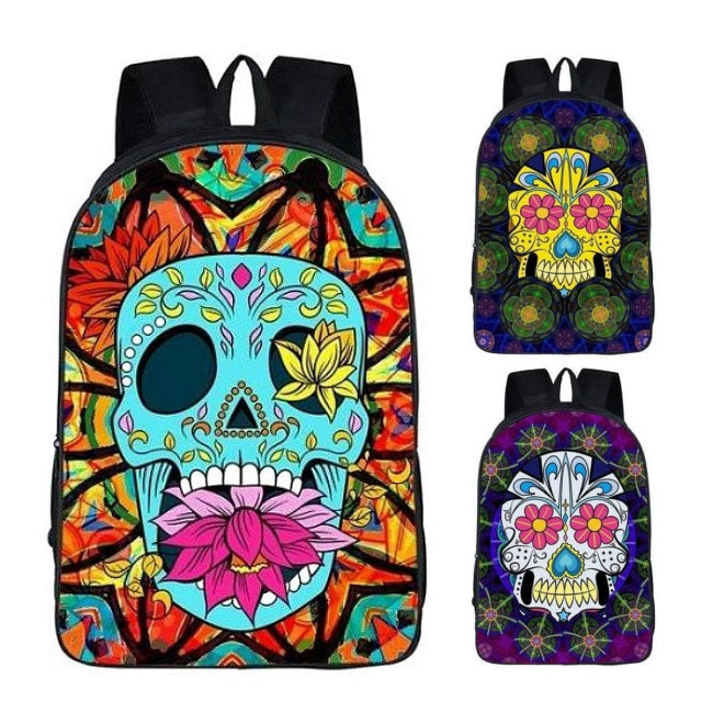Funky Mexican Skull Print Backpack