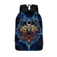 Mystical Wolf Print Backpack (17&quot;) Style 7 / Nylon