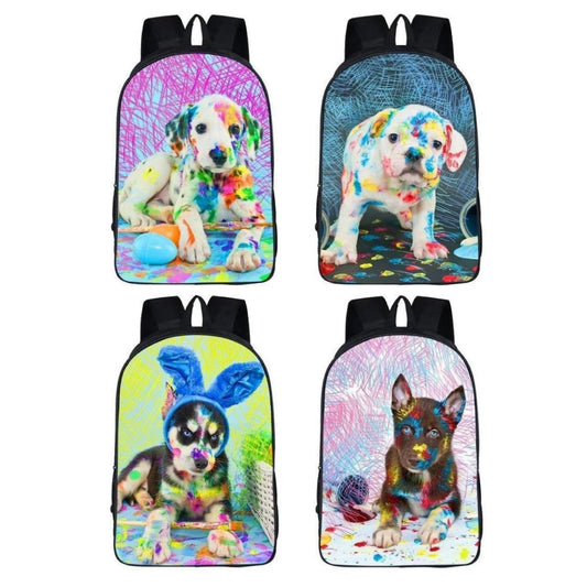 Colorful Painting Puppy Dog Backpack