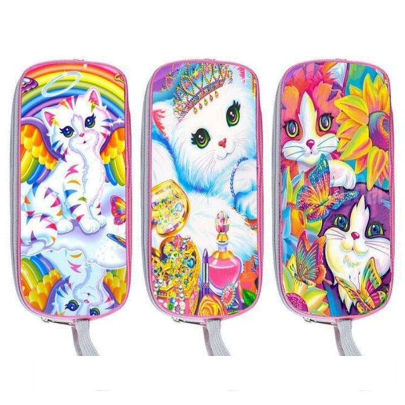 Pink Lisa Frank Kitty Cat Cosmetic / Pencil Bag (9&quot;) 