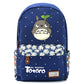 Totoro Anime Backpack w/ Flowers (17&quot;) Navy / Style 1