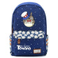 Totoro Anime Backpack w/ Flowers (17&quot;) Navy / Style 3