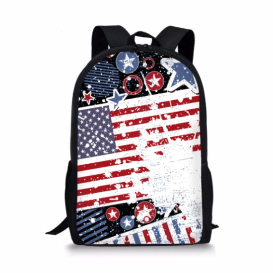 Artistic USA Flag Print Backpack (17&quot;) USA 3
