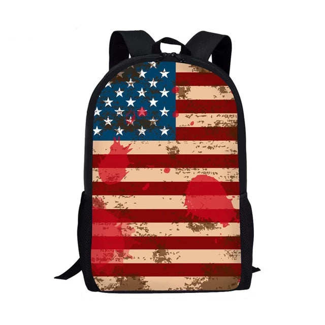Artistic USA Flag Print Backpack (17&quot;) USA 9