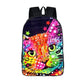 Colorful Psychedelic Cat Print Backpack (17&quot;) Style 6