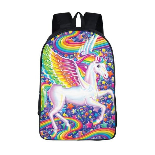 Colorful Rainbow Unicorn Backpack (17")