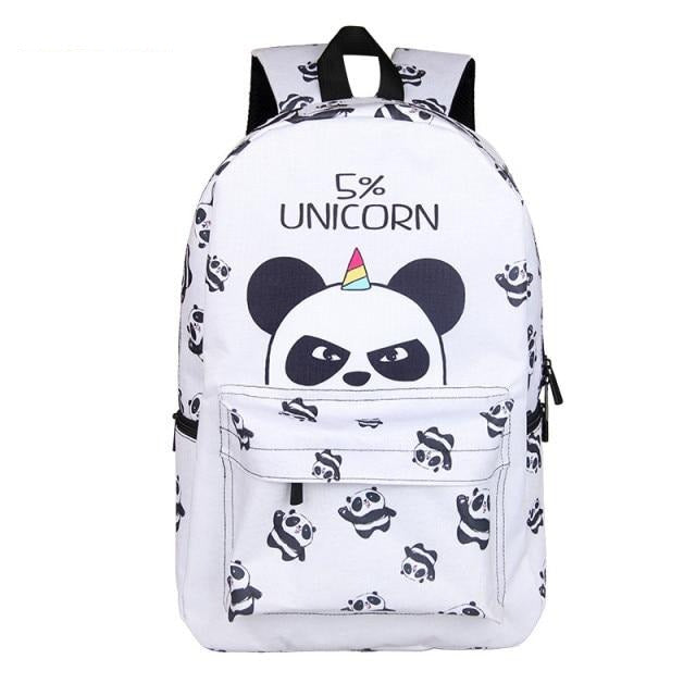 Funny Black & White Unicorn Print Backpack (19")
