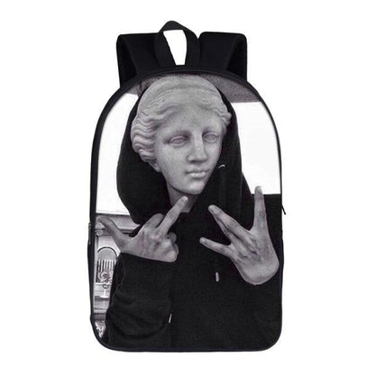 Funny Roman Statue Gangster Backpack (17")