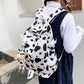 Black & White Cow Print Backpack (18")