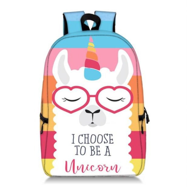 I Choose To Be Unicorn Llama / Alpaca Backpack (19")