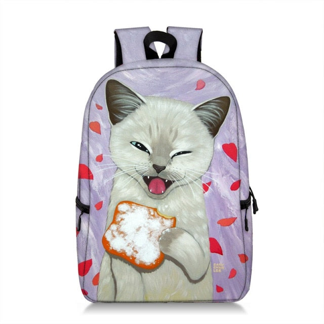 Cute Cartoon Cat Snacks Backpack (19")