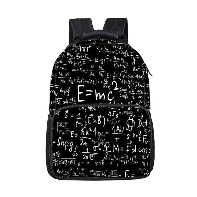 Physics Math Formula E=MC2 Science Backpack (19")