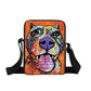 Psychedelic Dog Print Mini Shoulder / Messenger Bag (9&quot;) Pitbull 2 / Nylon