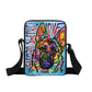 Psychedelic Dog Print Mini Shoulder / Messenger Bag (9&quot;) German Shepard 3 / Nylon