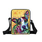 Psychedelic Dog Print Mini Shoulder / Messenger Bag (9&quot;) Pitbull 3 / Nylon