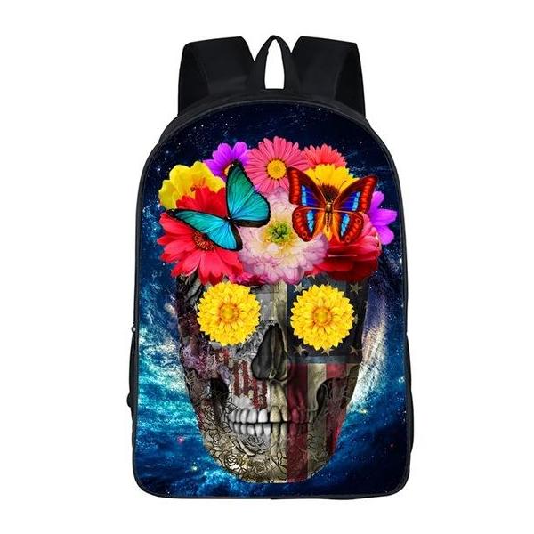 Flower Skull Backpack Style 2