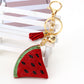 Rhinestone Watermelon Keychain Bag Charm w/ Tassels 