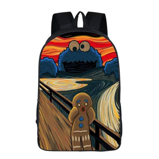 Funny Cookie Monster Scream Art Backpack