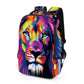 Colorful Abstract Lion Print Backpack