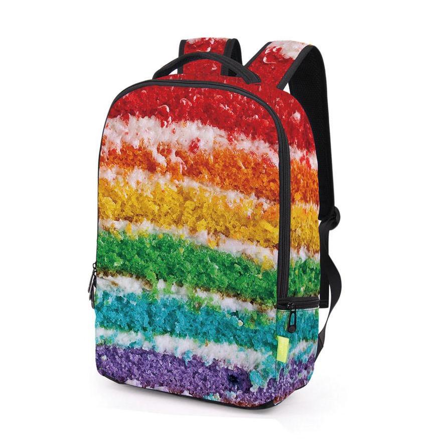 Colorful Rainbow Layer Cake Print Backpack