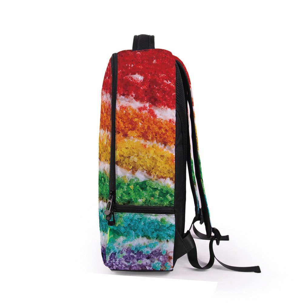 Side of Rainbow Cake School Bag