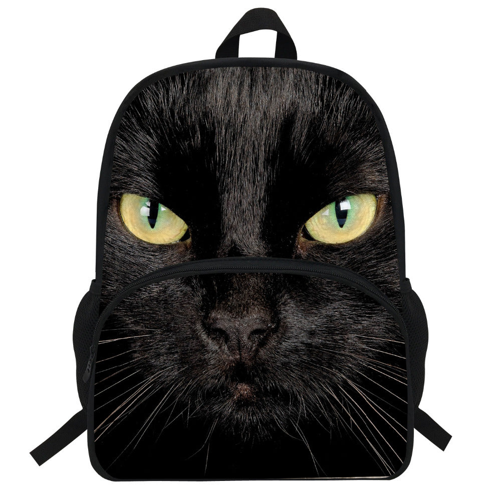 Black Cat Print Backpack