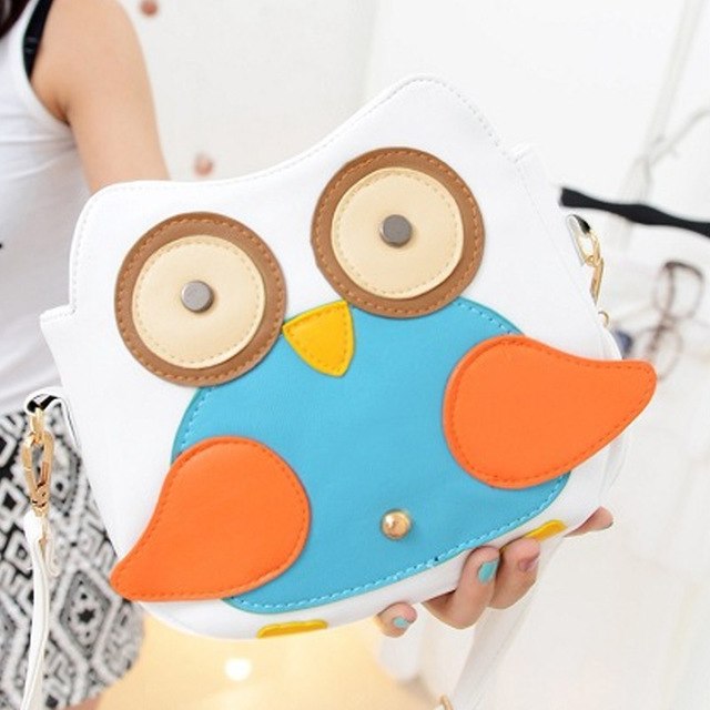 White Mini Owl Shoulder Bag