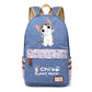 Chi's Anime Cat Backpack w/ Flowers (17&quot;) Style 4 / Blue