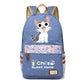 Chi's Anime Cat Backpack w/ Flowers (17&quot;) Style 1 / Blue