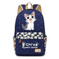 Chi's Anime Cat Backpack w/ Flowers (17&quot;) Style 1 / Navy