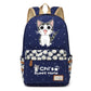 Chi's Anime Cat Backpack w/ Flowers (17&quot;) Style 2 / Navy