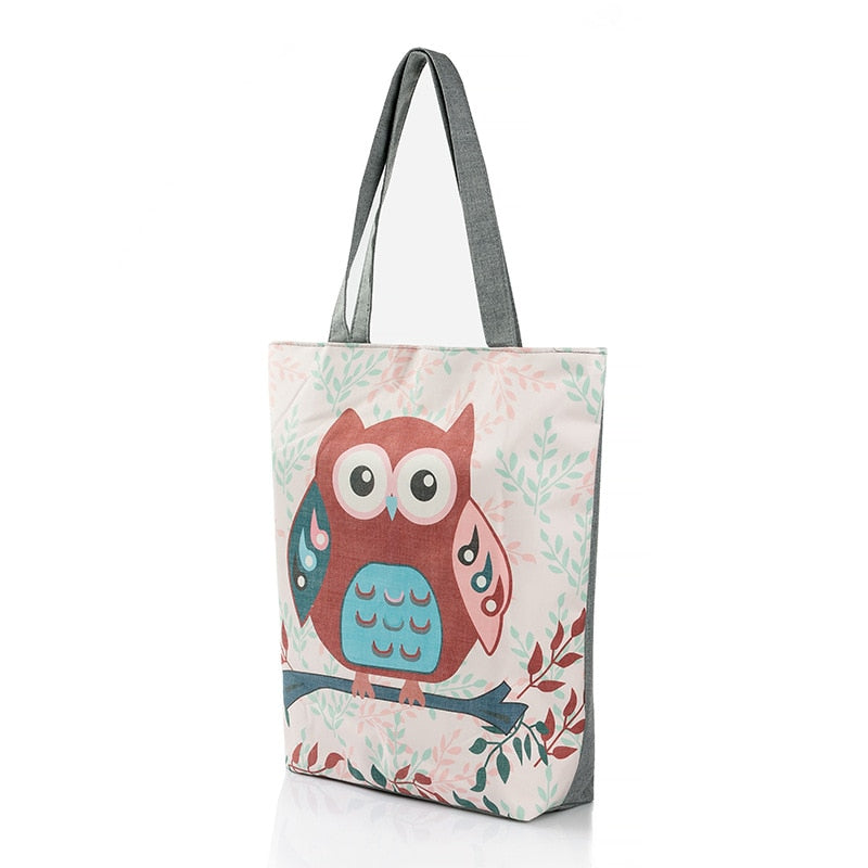 Cute Owl Print Shoulder / Tote Bag (15&quot;) 
