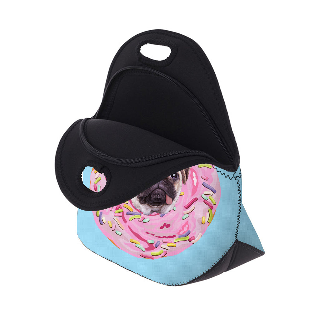 Open Pug Donut Lunch Bag