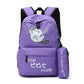 Neko Atsume Anime Cat Backpack (18&quot;) w/ Pencil Bag Style 1 / Purple