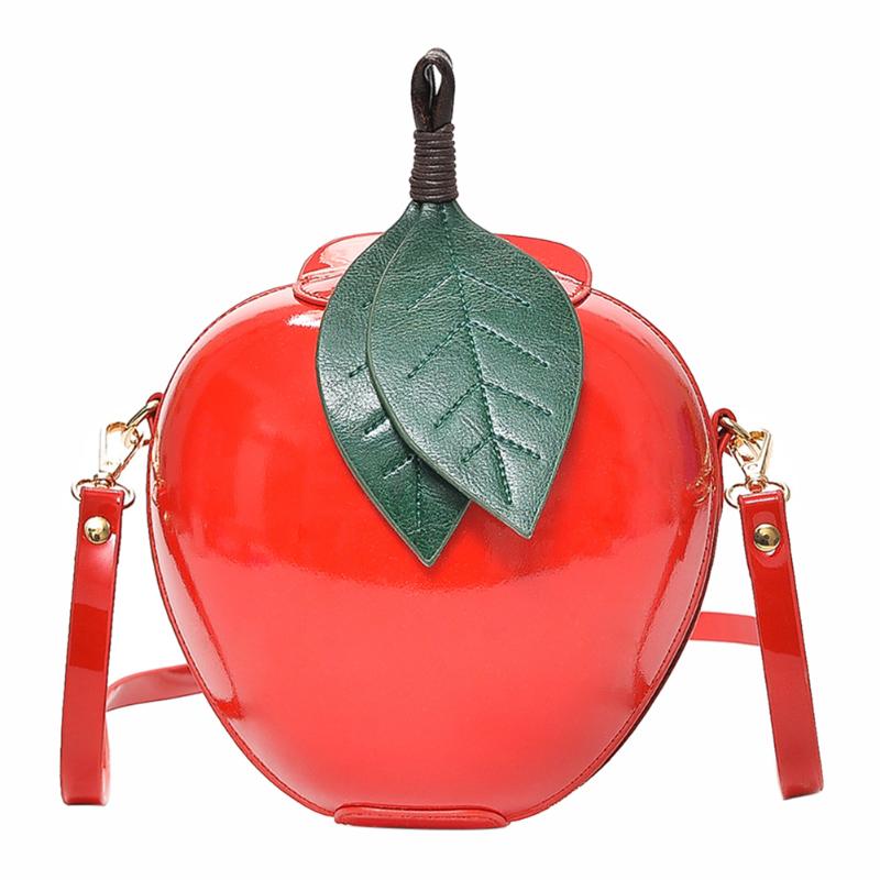 Apple Shape Mini Purse / Messenger Bag (8&quot;) Red / PU Leather