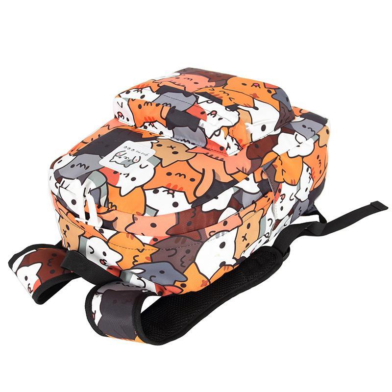 Patterned Anime Cat Backpack