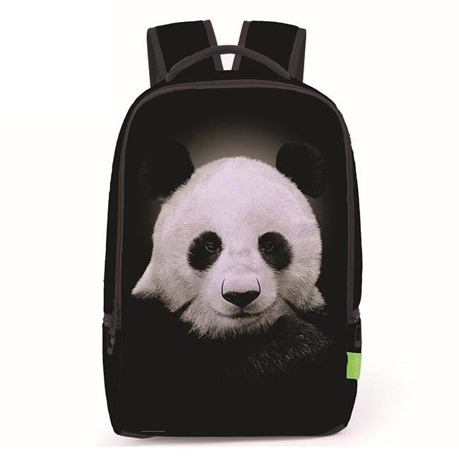 Canvas Panda Print Backpack